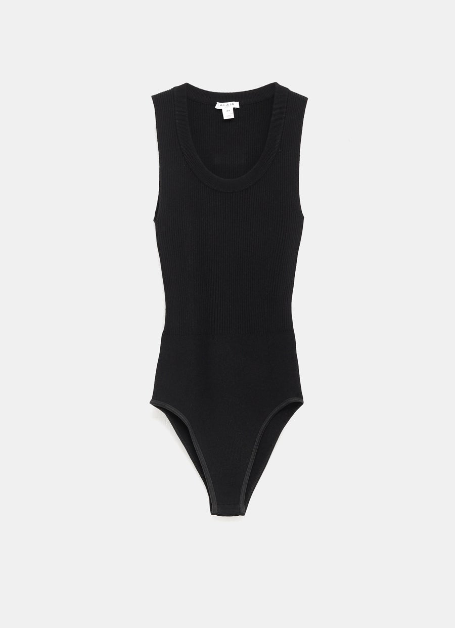 Sleeveless Ribbed Knit Bodysuit