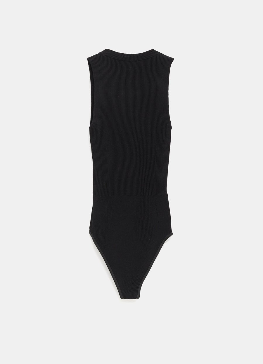 Sleeveless Ribbed Knit Bodysuit