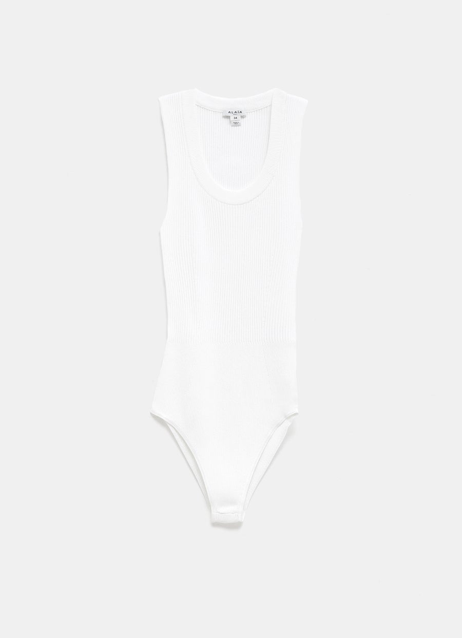 Sleeveless Ribbed Knit Bodysuit
