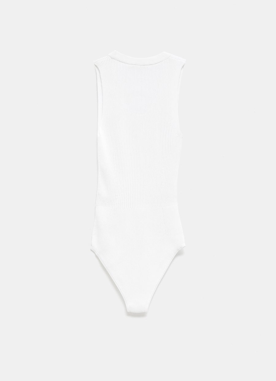 Sleeveless Ribbed Knit Bodysuit