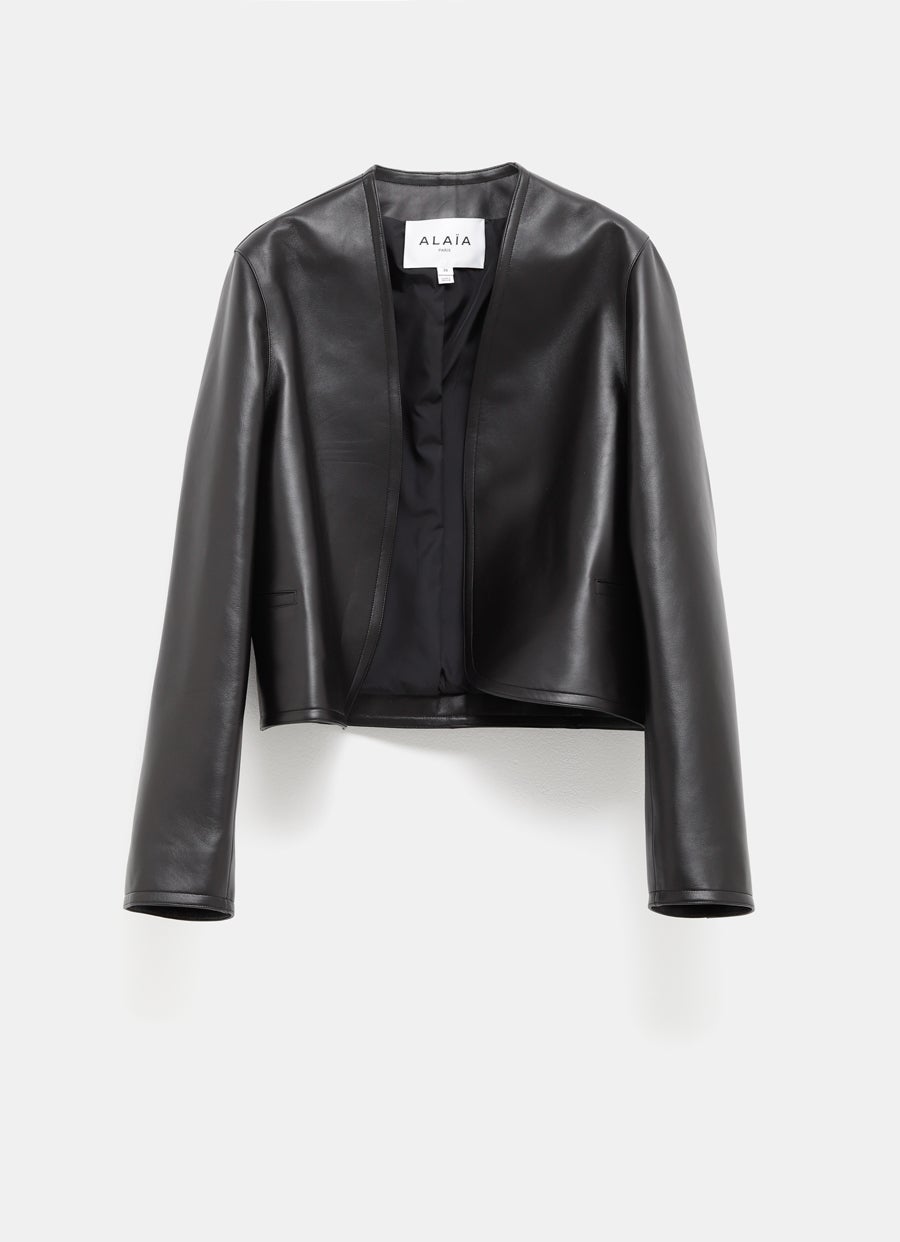 Round Leather Blazer