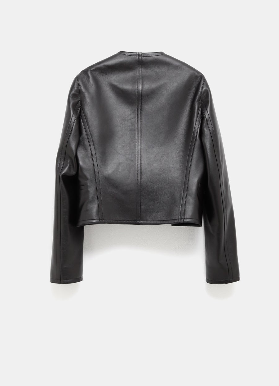 Round Leather Blazer