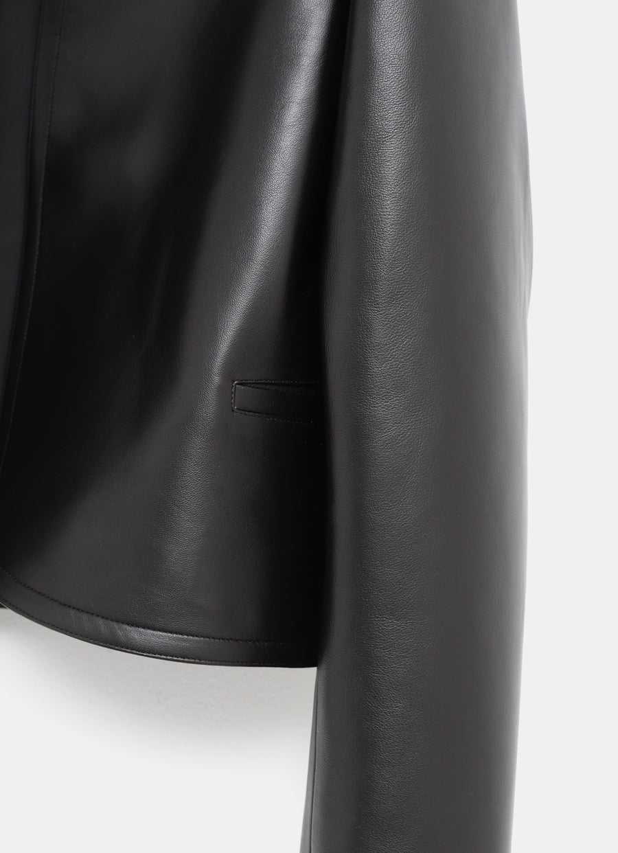 Round Leather Blazer