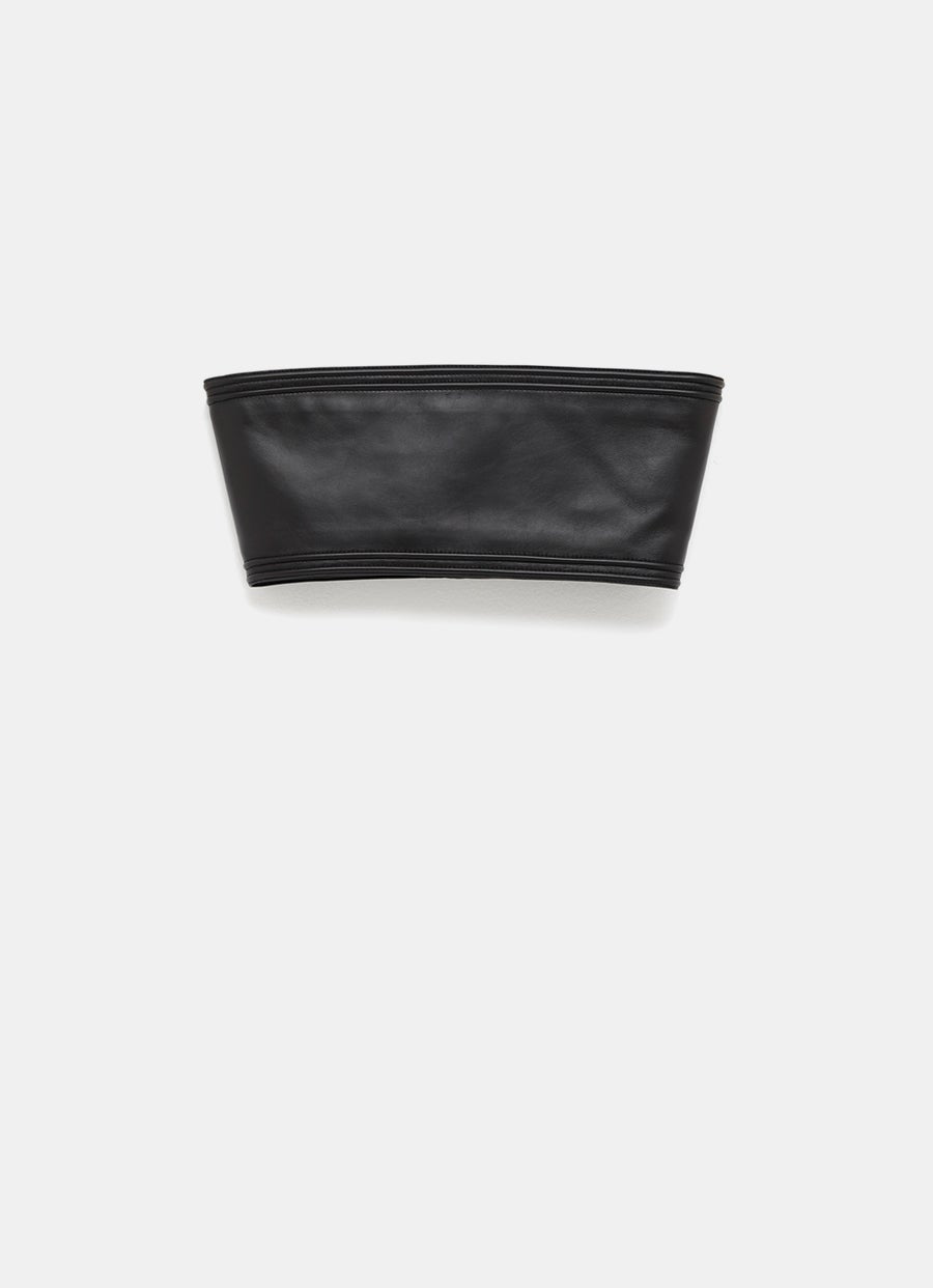 Lamb Leather Bustier Top