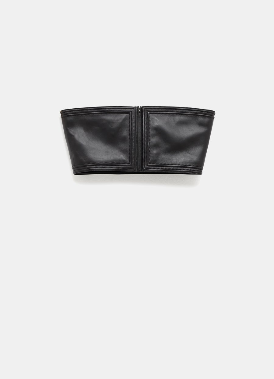 Lamb Leather Bustier Top