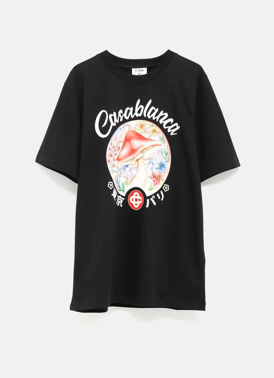 Mushroom Emblem Printed T-shirt