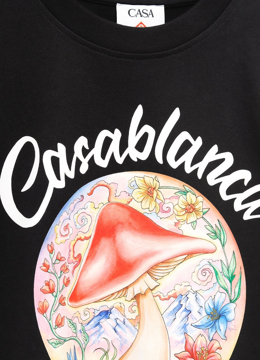 Mushroom Emblem Printed T-shirt