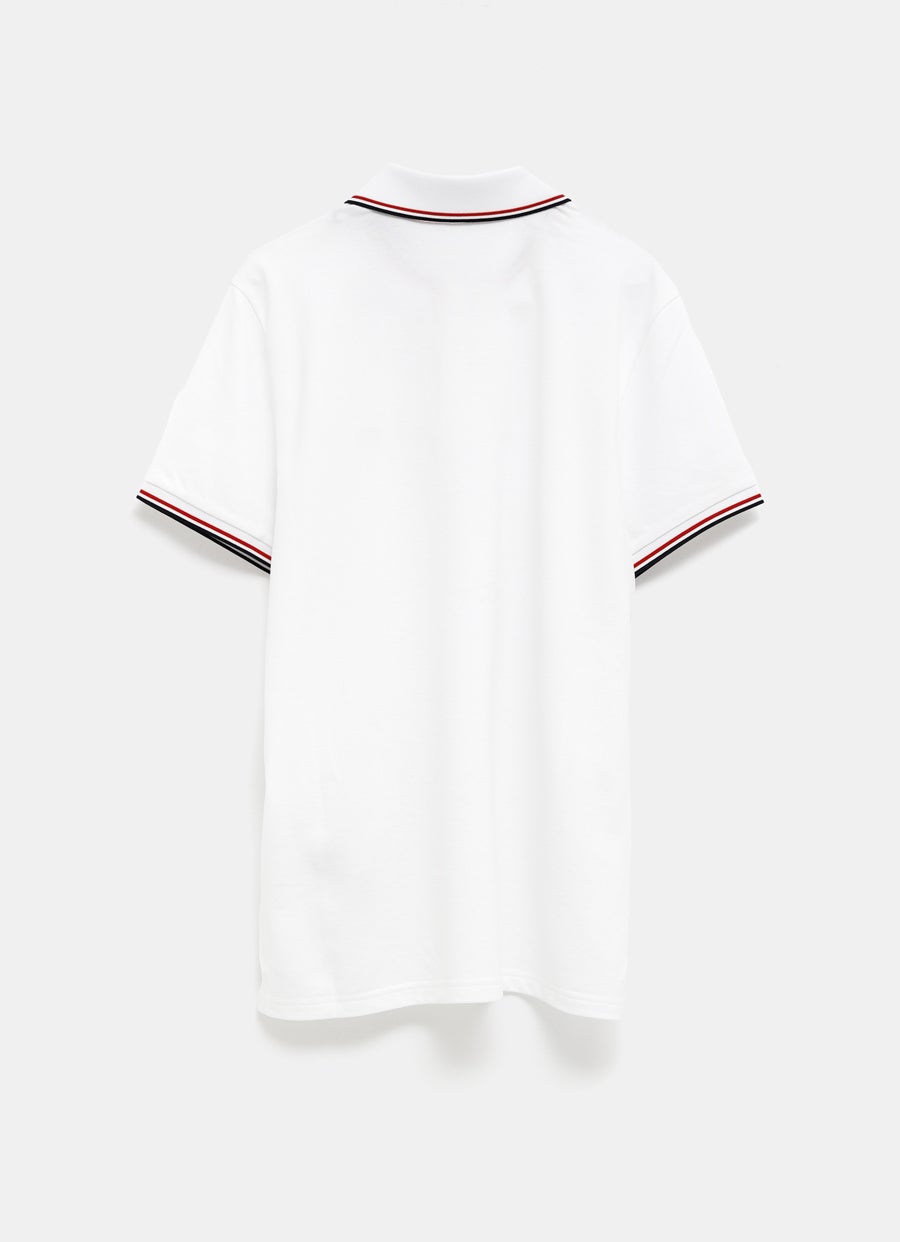 Tricolor-Trimmed Polo Shirt for Men