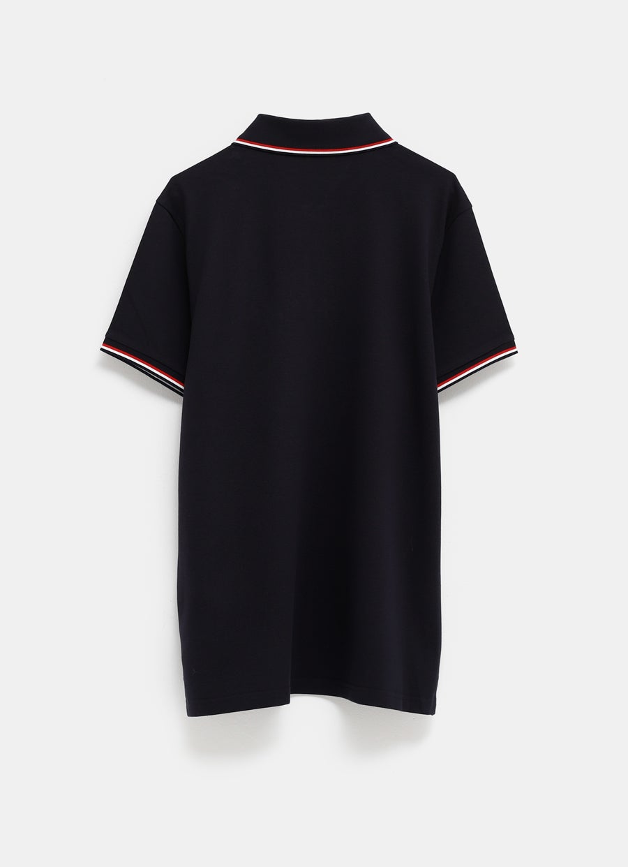 Tricolor-Trimmed Polo Shirt for Men