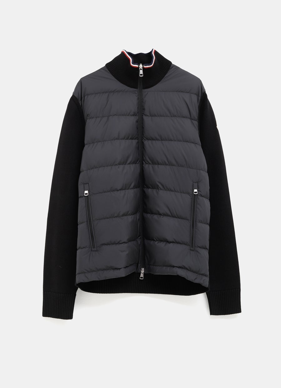 Padded Zip-Up Cotton Cardigan for Men