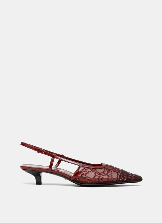 GG Crystal Slingback Pumps