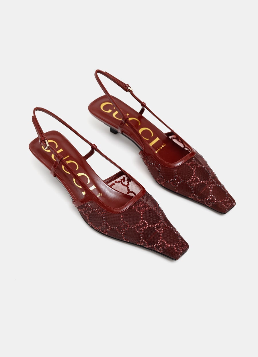 GG Crystal Slingback Pumps