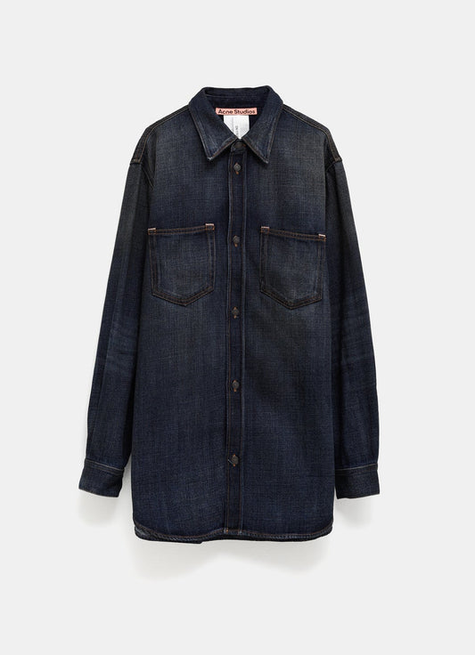 Denim Button-Up Shirt for Men