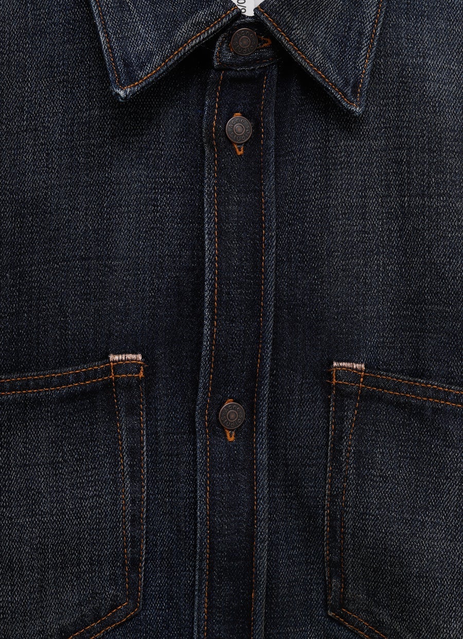 Denim Button-Up Shirt for Men