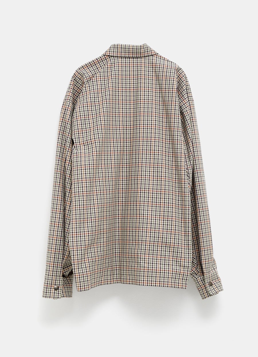 Zip-Up Checked Shirt for Men
