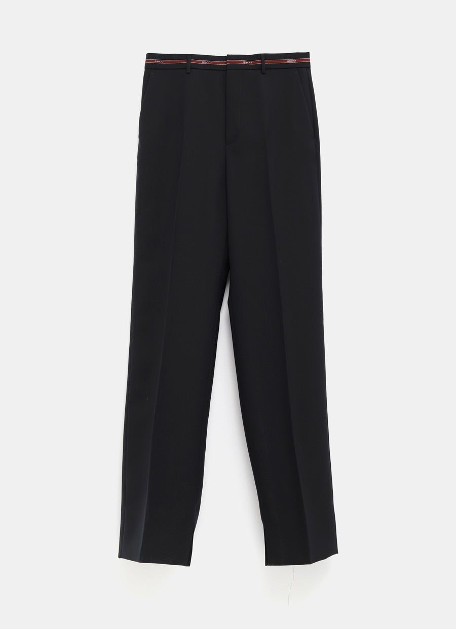 Wool Pant with Selvedge Detail for Men