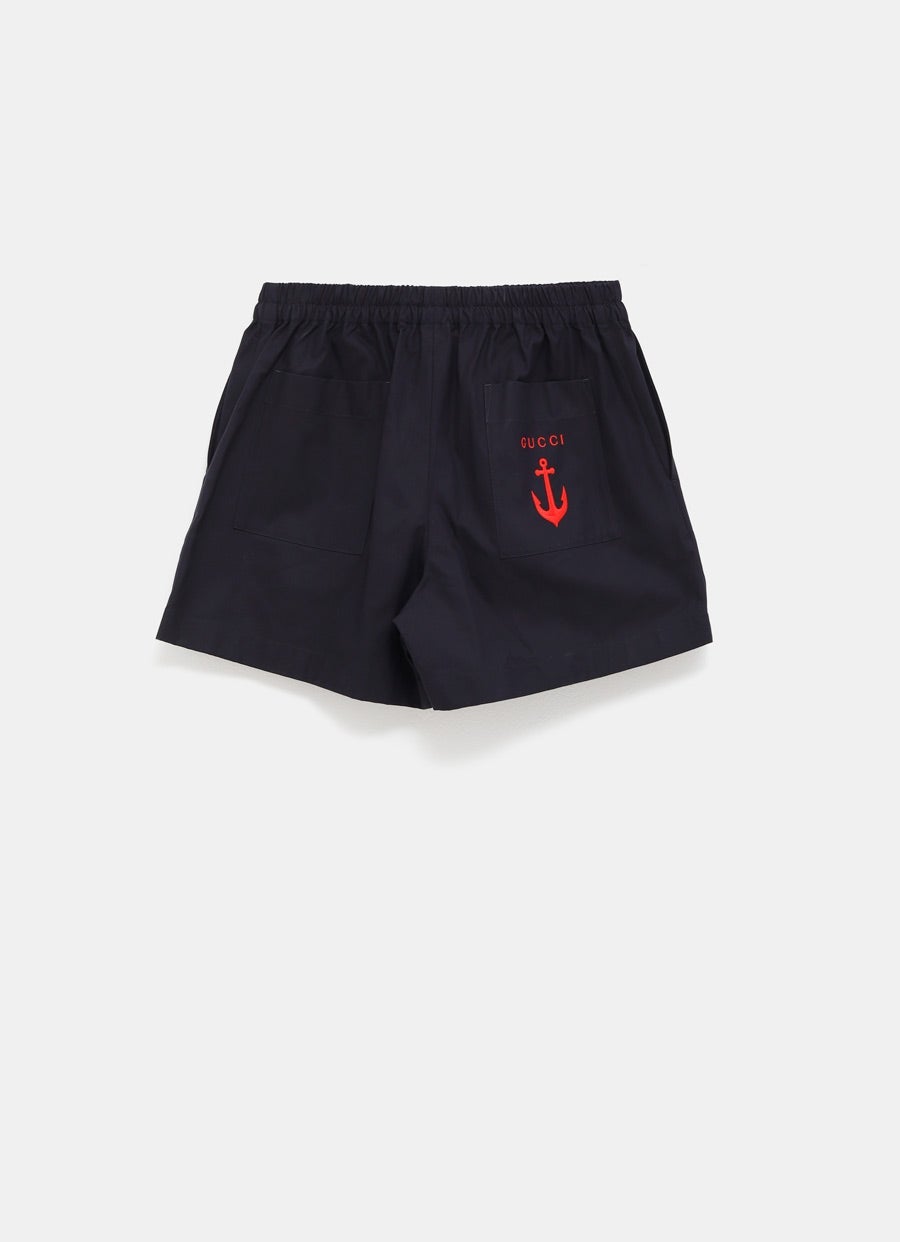 Embroidered Anchor Shorts for Men