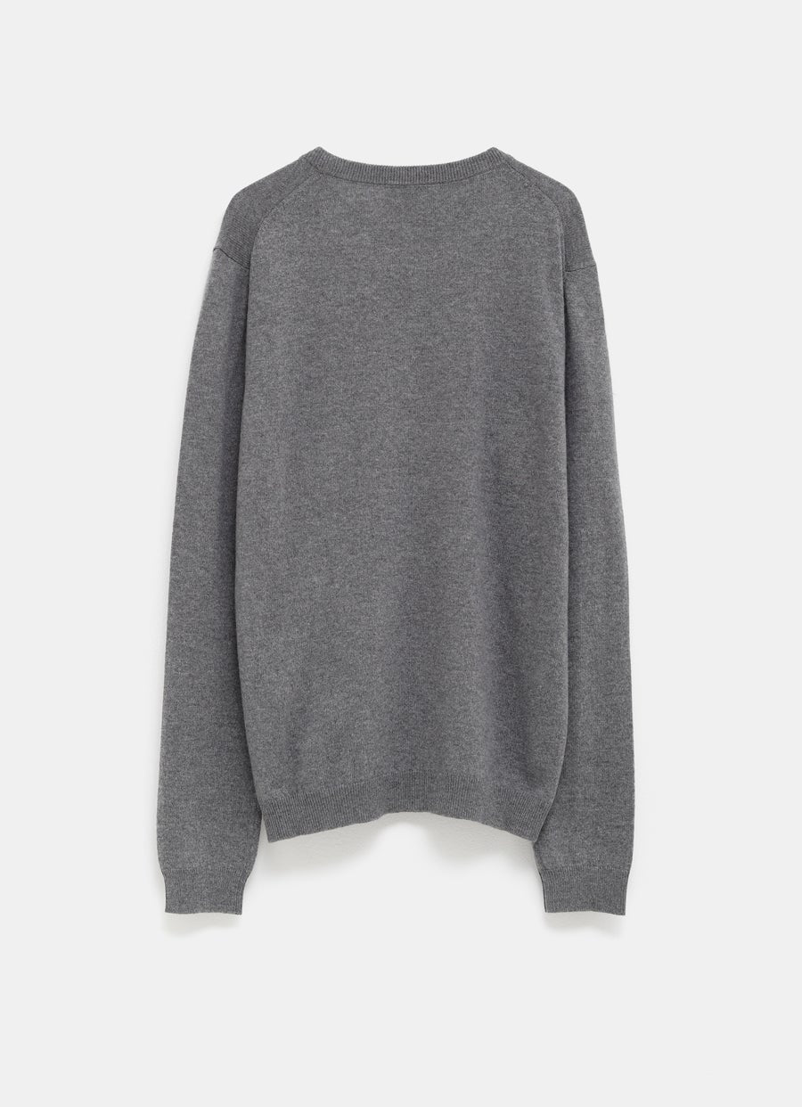 Cashmere Wool Sweater with Jacquard GG for Men