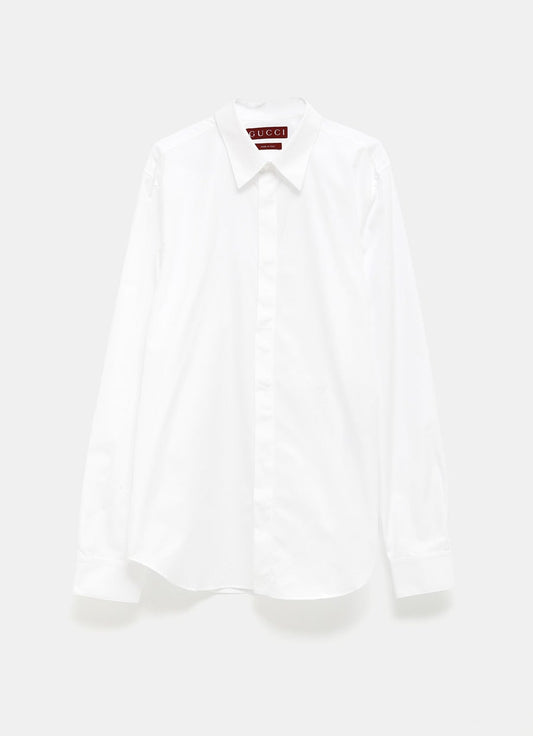 Cotton Poplin Shirt with Embroidery for Men