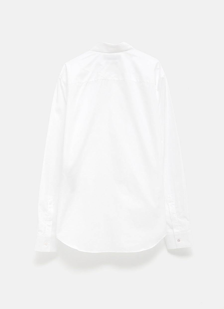 Cotton Poplin Shirt with Embroidery for Men