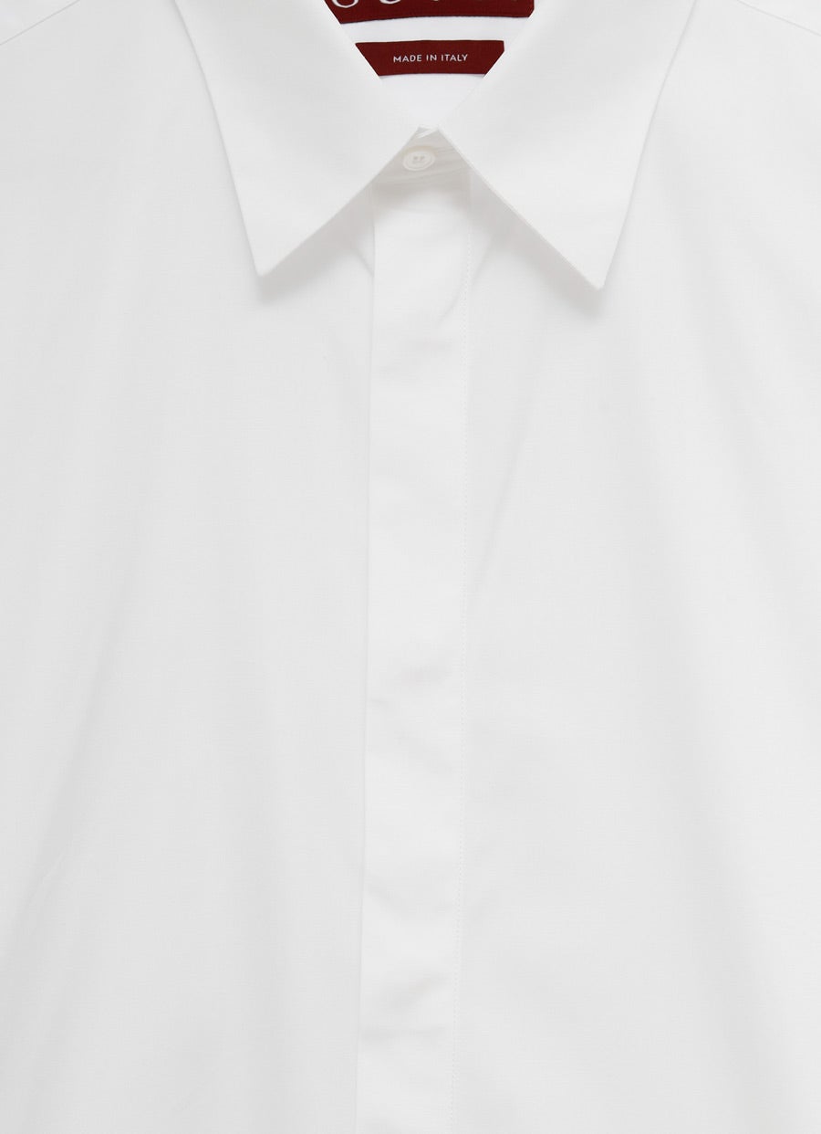 Cotton Poplin Shirt with Embroidery for Men