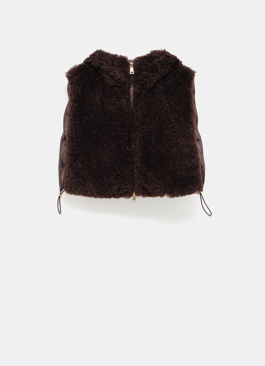 Hooded Down-filled Teddy Bib for Women