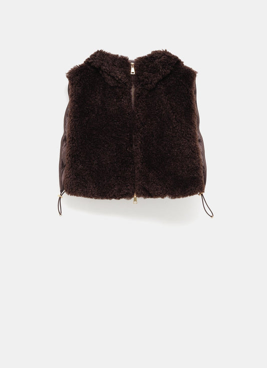 Hooded Down-filled Teddy Bib for Women