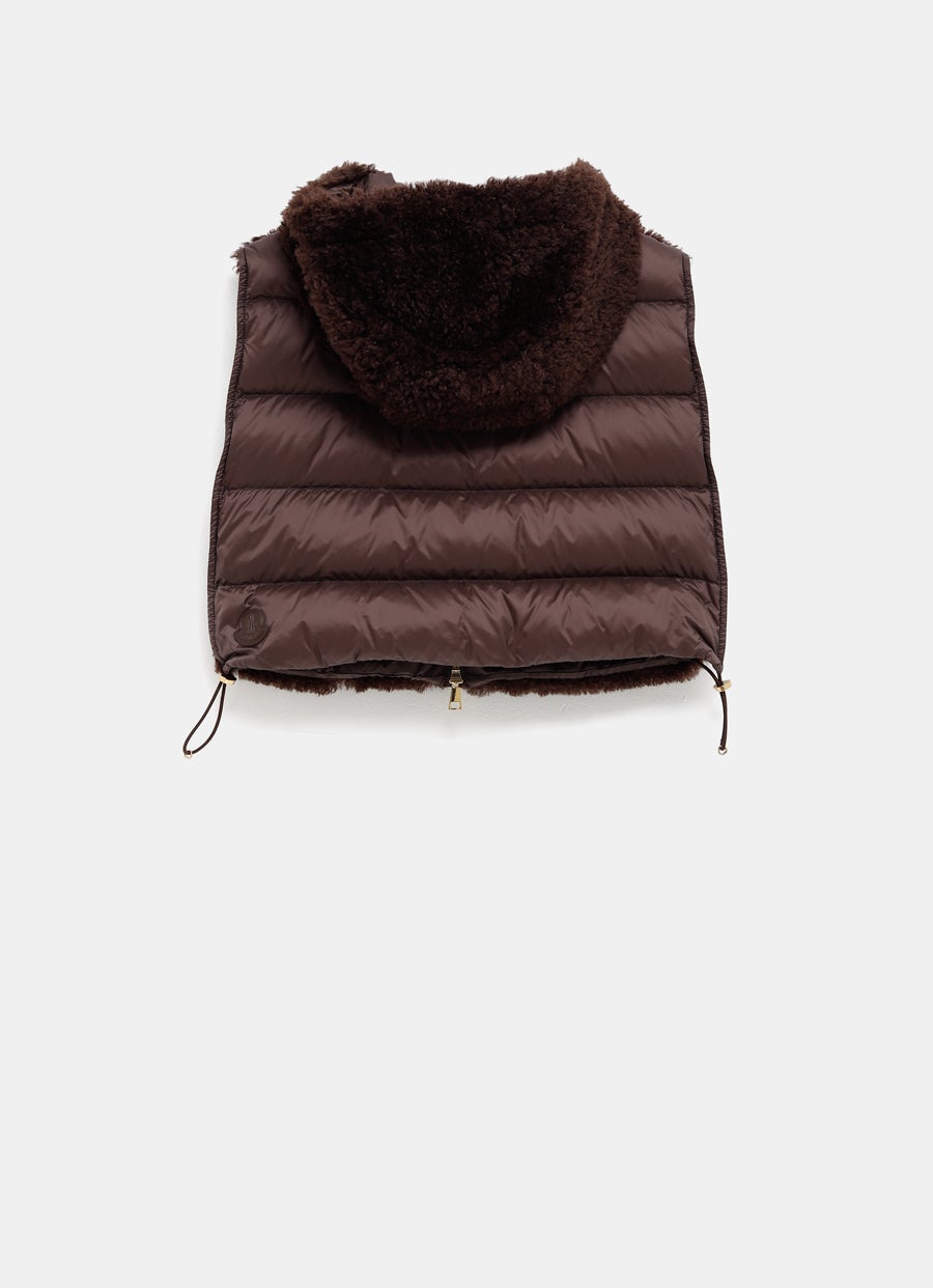 Hooded Down-filled Teddy Bib for Women