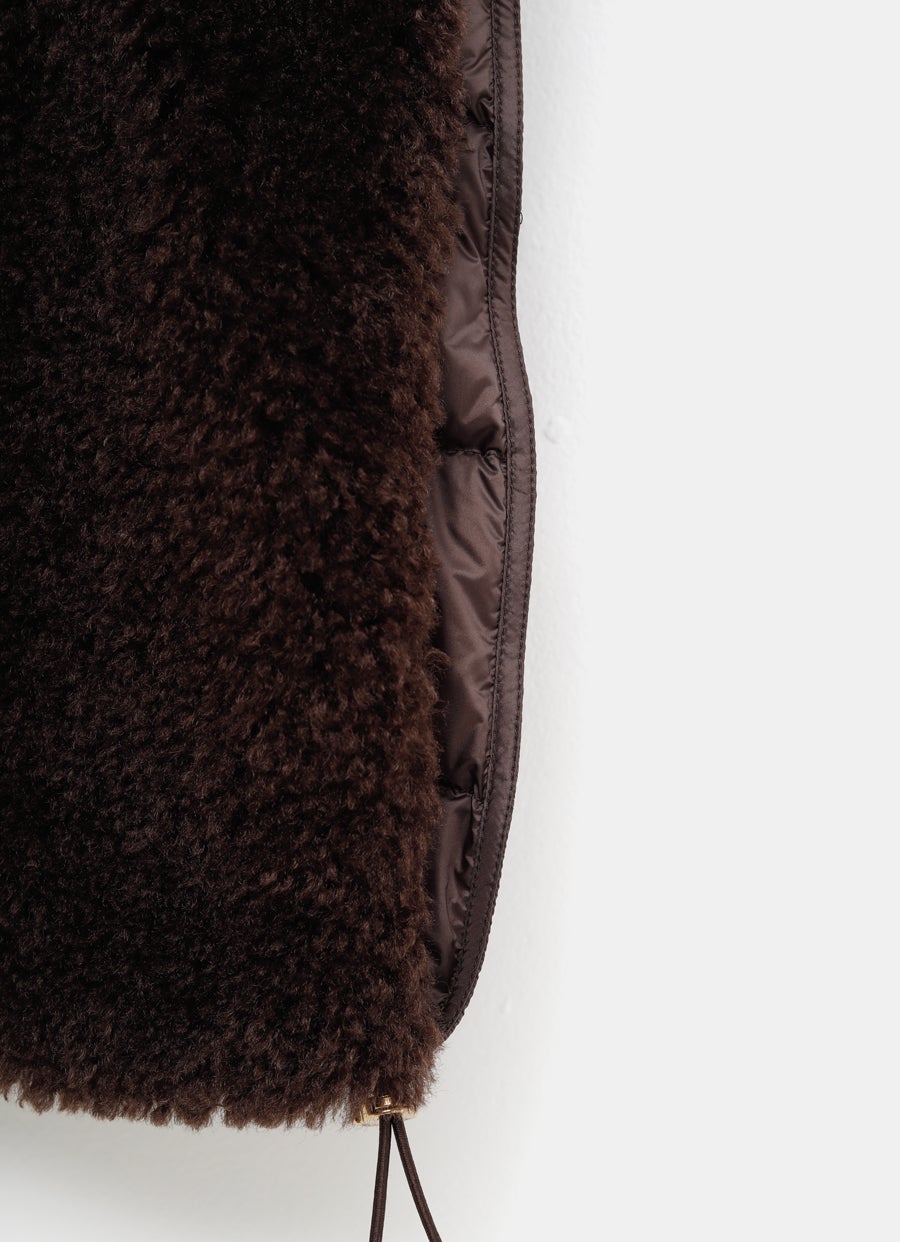 Hooded Down-filled Teddy Bib for Women