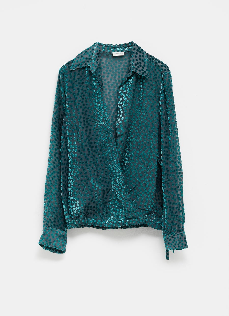 Velvet Polka Dot Top