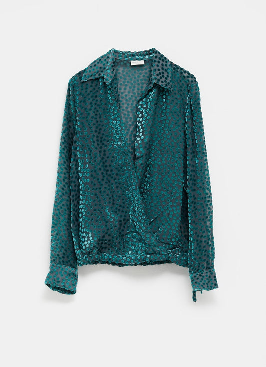 Velvet Polka Dot Top
