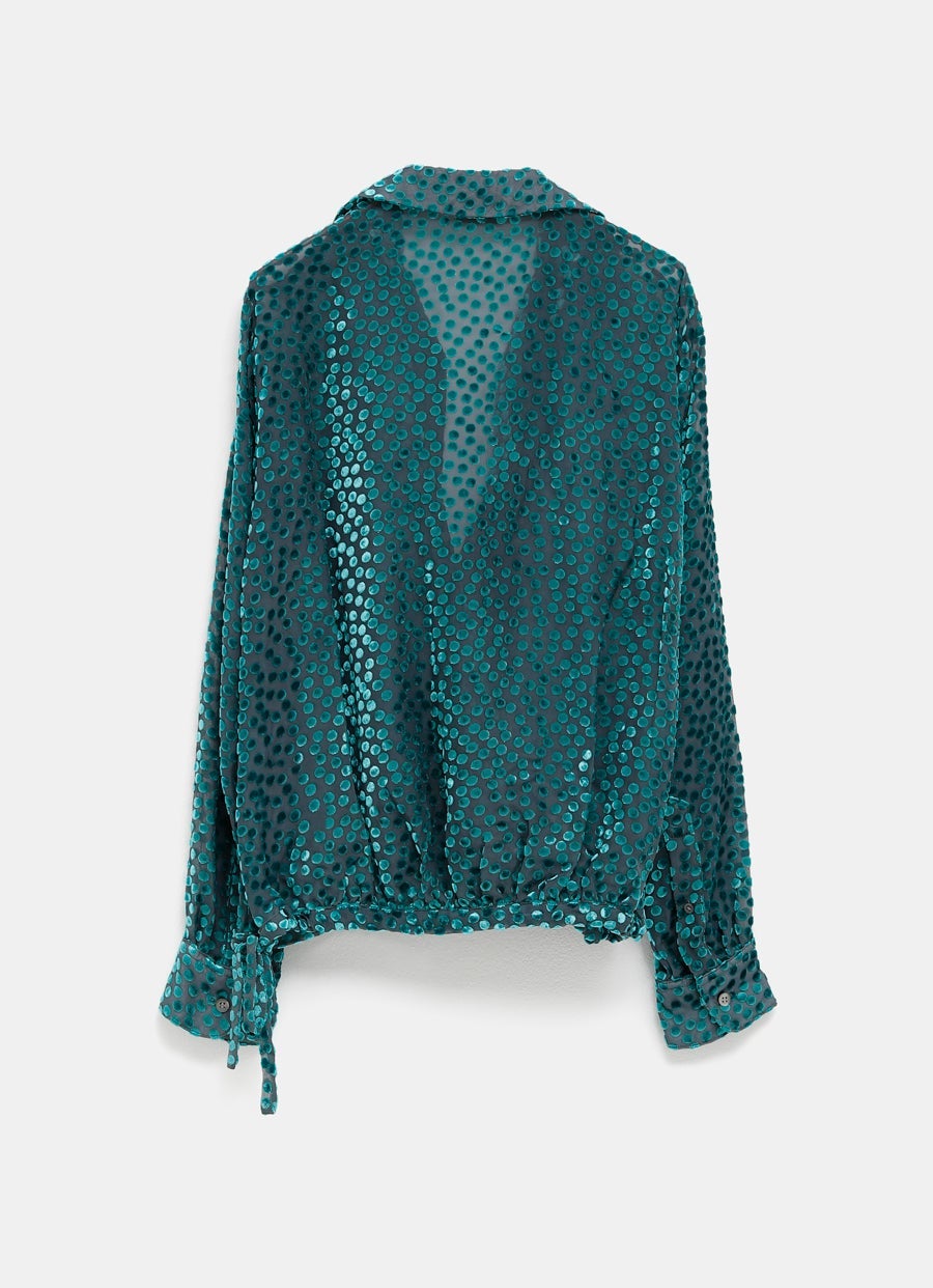 Velvet Polka Dot Top