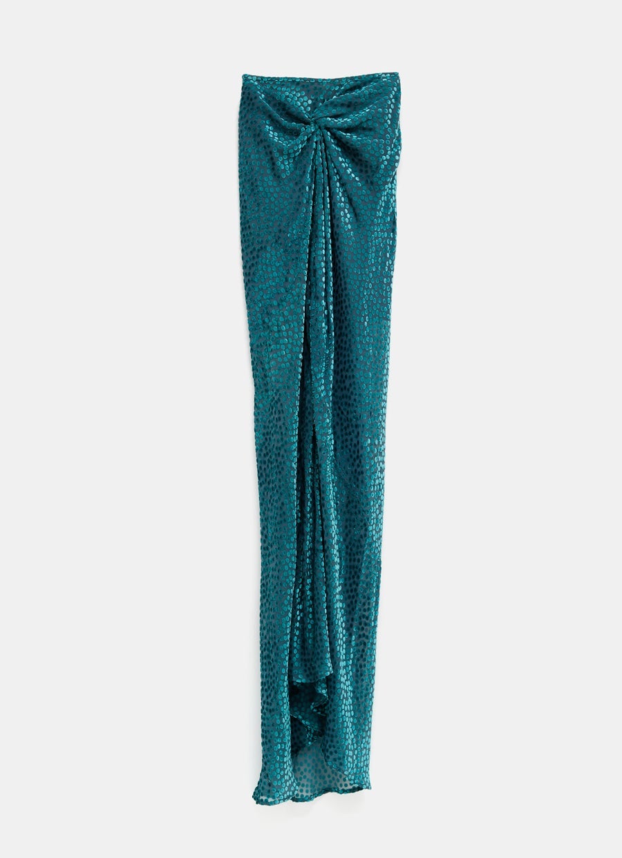Velvet Polka Dot Maxi Skirt