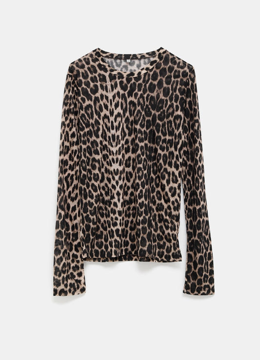 Long Sleeve Leopard Tee