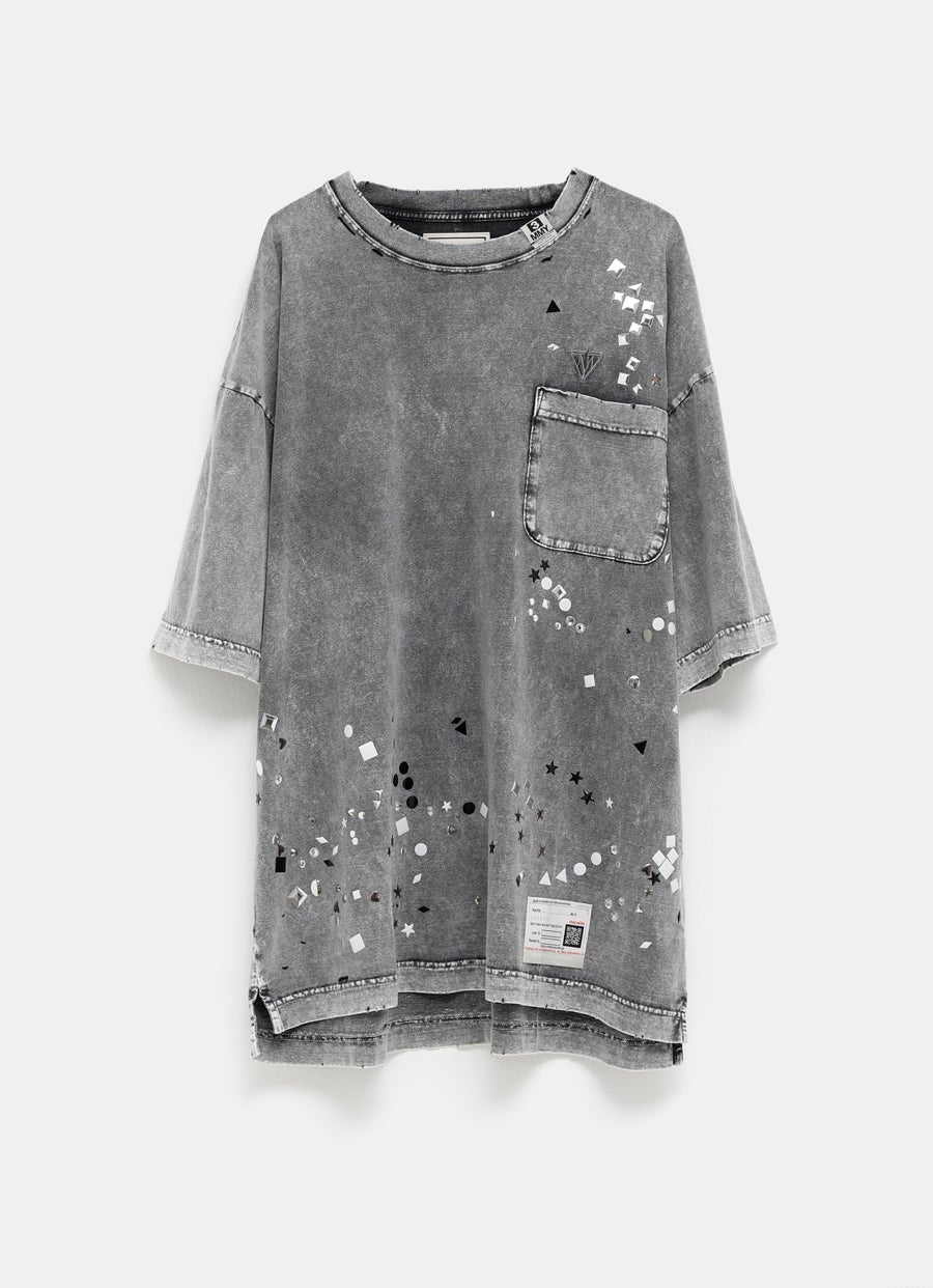 Embellished Bleached T-shirt for Men