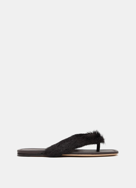 Sandals with fur detail