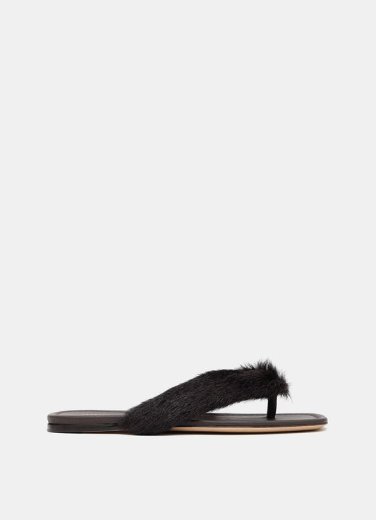 Sandals with fur detail