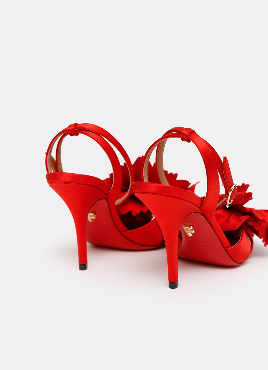 Flower Embellished Heels