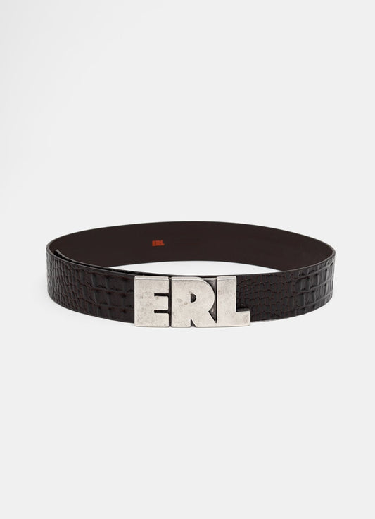Croco Effect Leather Belt