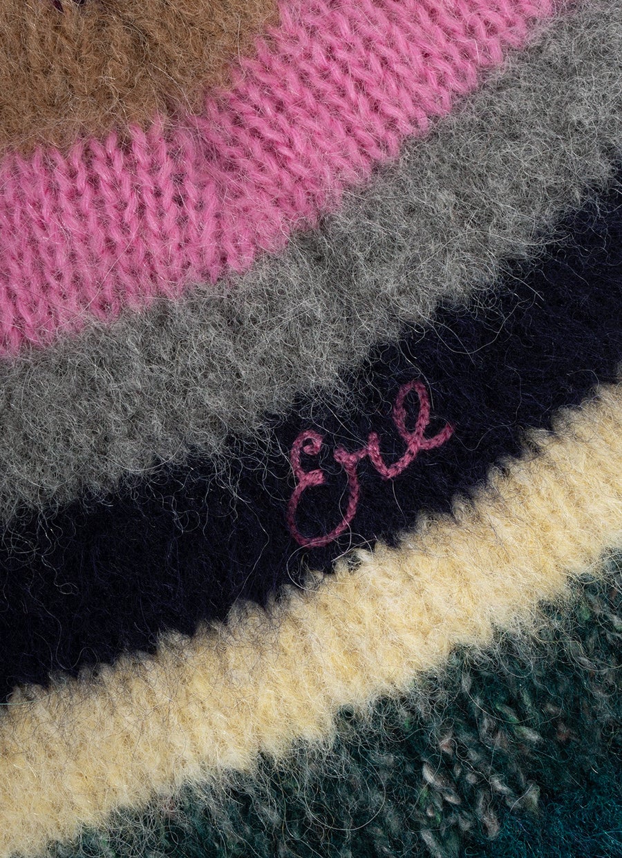 Striped Alpaca Beanie