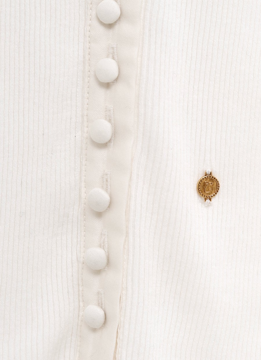 Scoop-Neck Fitted Cardigan