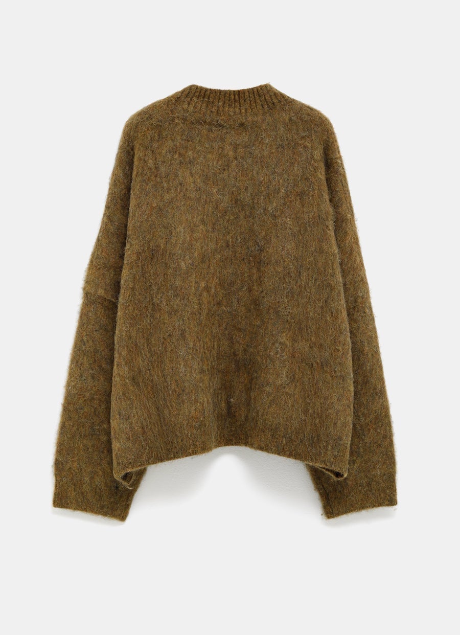 Brushed Mohair V-Neck Jumper
