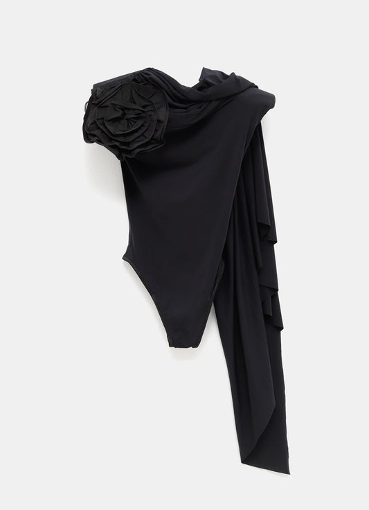 Shoulder Pad Draped Leotard