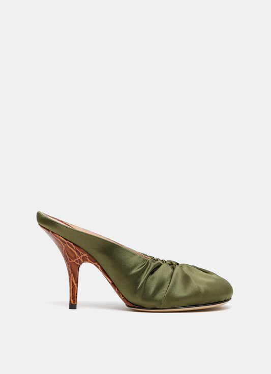 Heeled Satin Mules