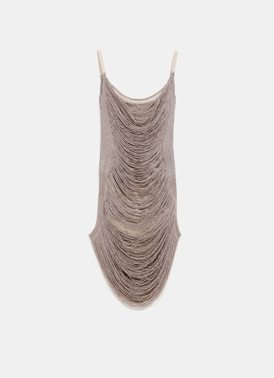 Silver Fringes Mini Dress