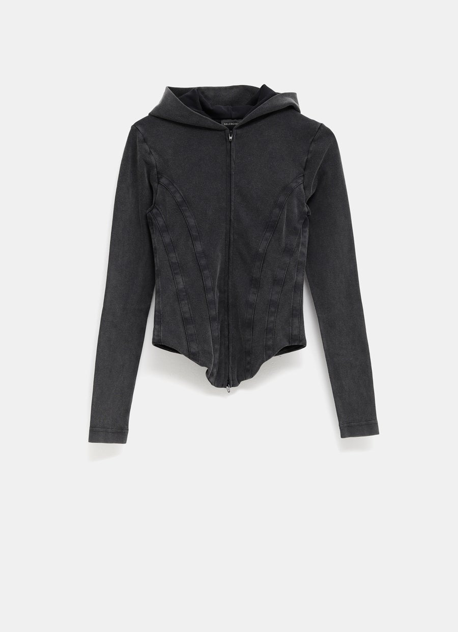 Corseted Zip Up Hoodie