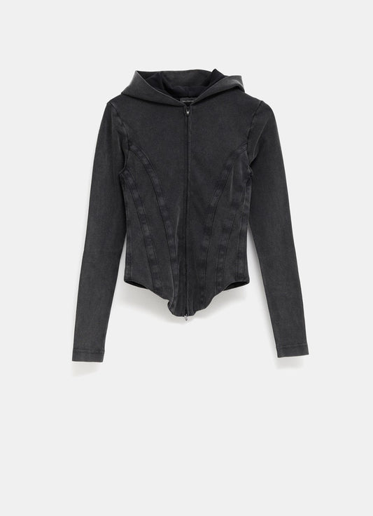 Corseted Zip Up Hoodie