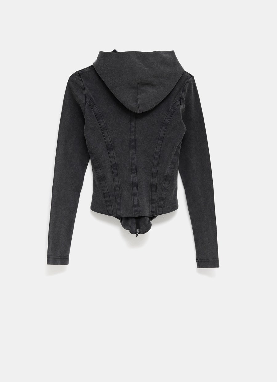 Corseted Zip Up Hoodie