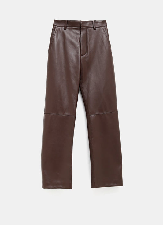 Leather Rounded Leg Trousers