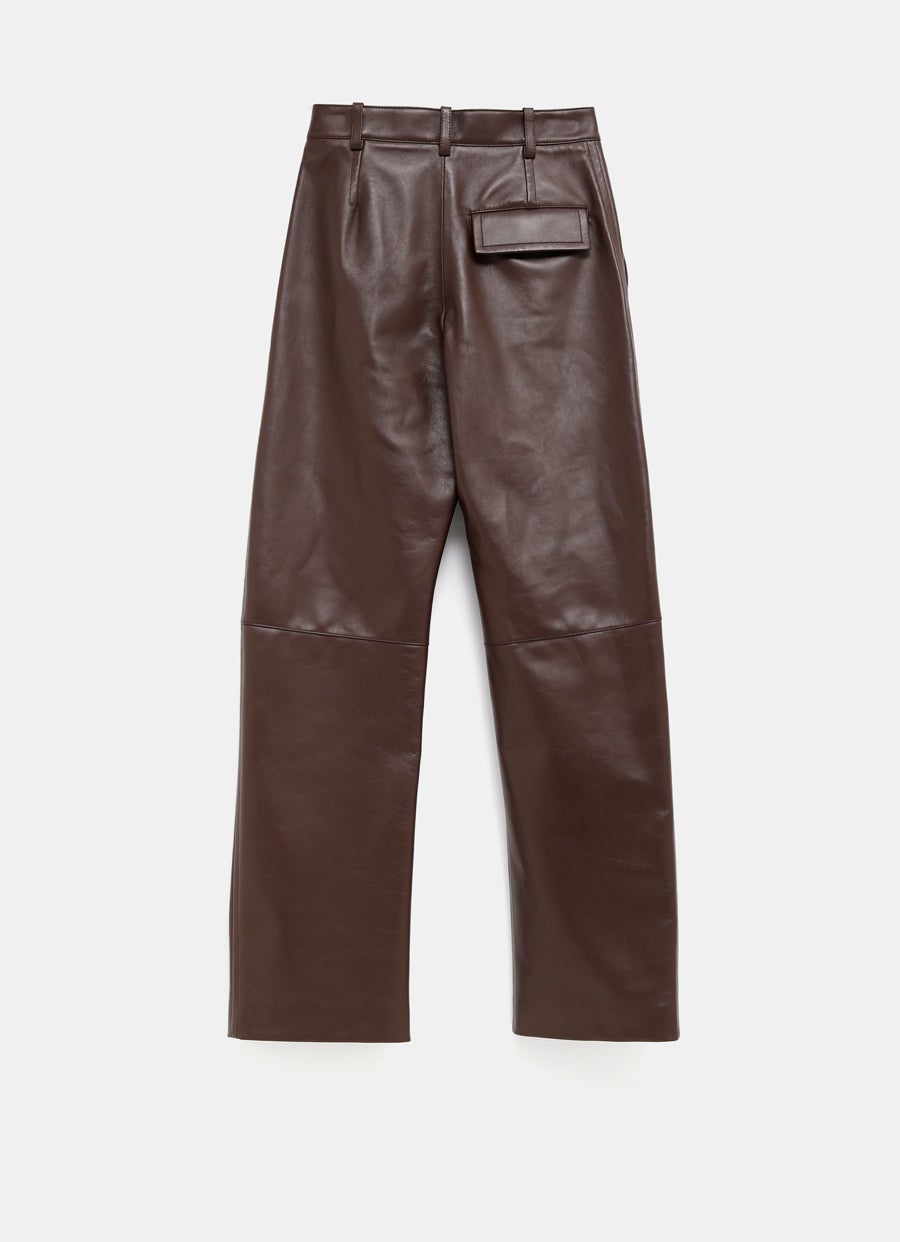 Leather Rounded Leg Trousers